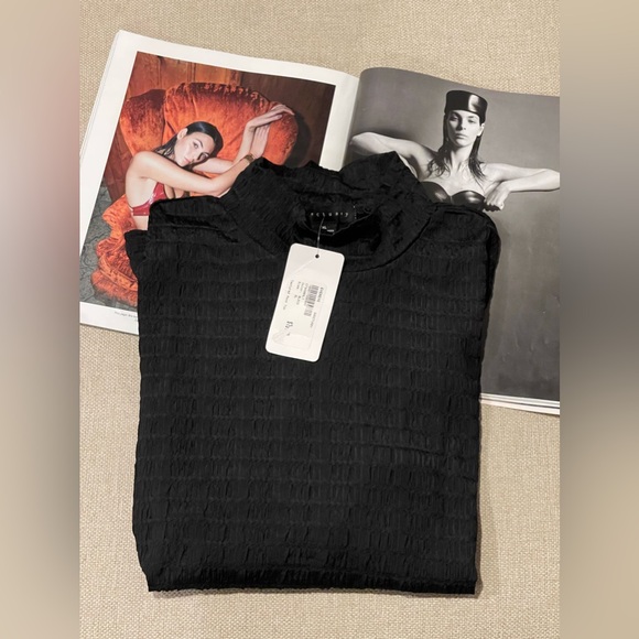 New Evereve Sanctuary Textured Mock Neck Top In Black Size XL - Picture 16 of 16
